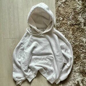 Artitzia Tna Hoodie  Size 2 Blank White Thick Workout Plain Athletic Gym Run